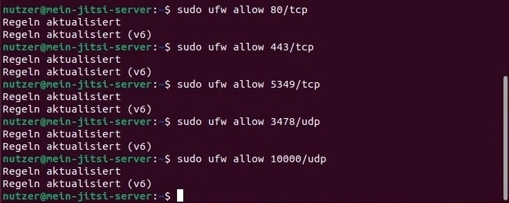 Bild: Firewall-Portregeln ändern in Ubuntu 22.04