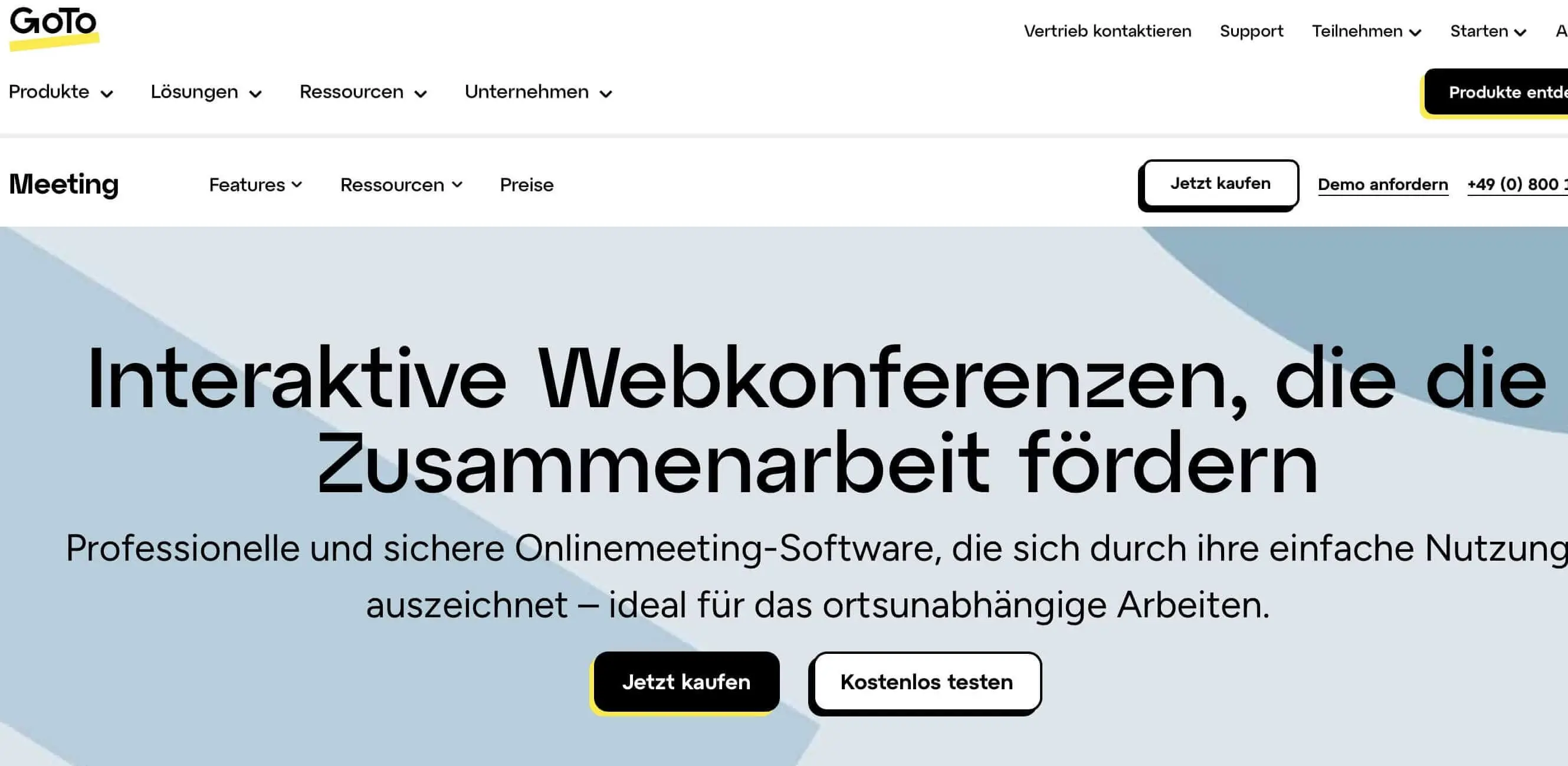 Bild: Screenshot der GoTo Meeting-Website