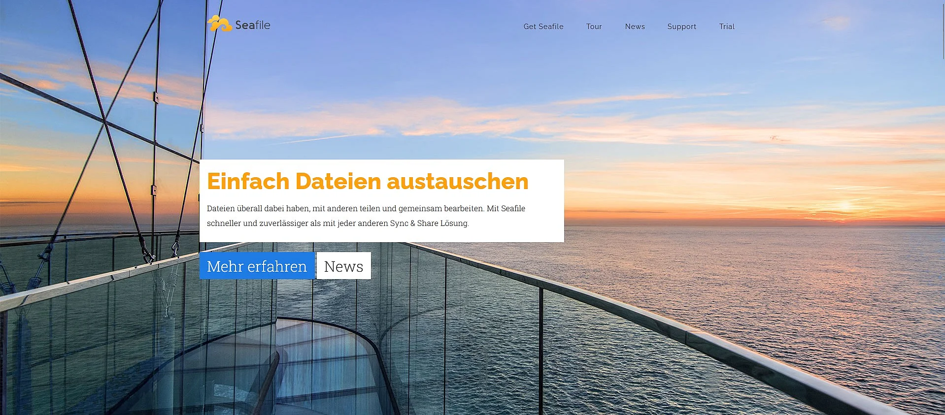 Bild: Homepage von Seafile