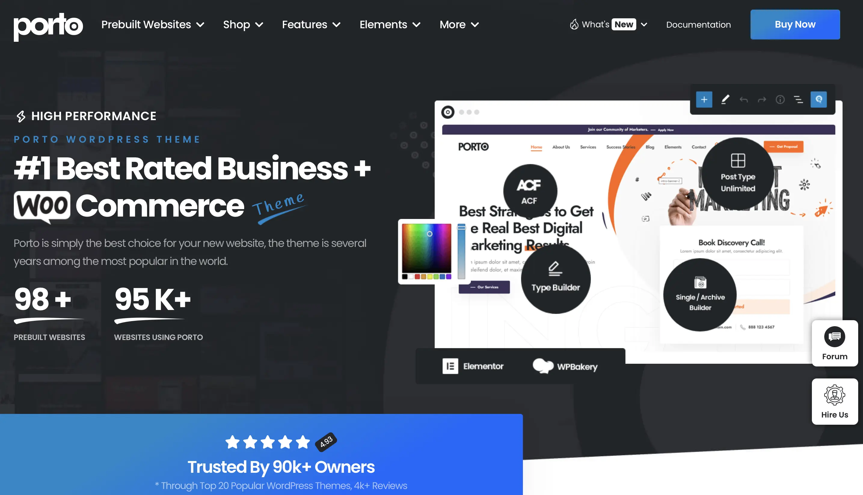 Bild: Startseite des WooCommerce-Themes Porto