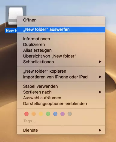 Kontextmenü der Image-Datei