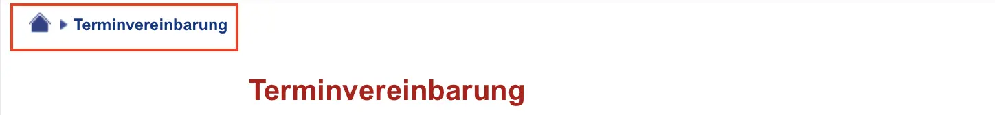 Screenshot einer Terminvereinbarung Bild: Screenshot einer Terminvereinbarung