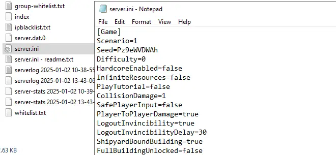 Bild: Avorion: server.ini