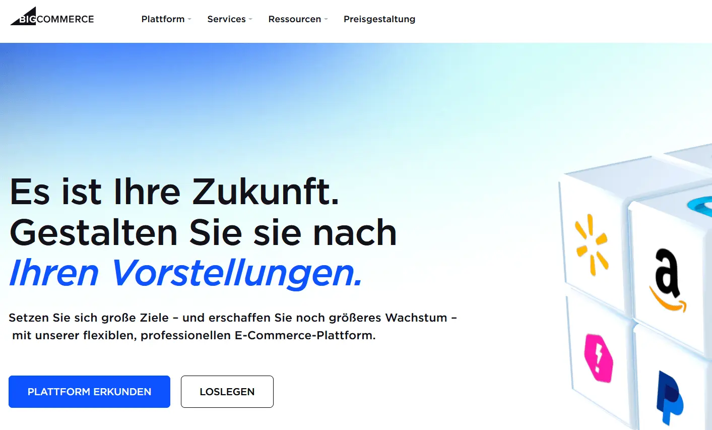 Screenshot von der BigCommerce-Website Bild: Screenshot von der BigCommerce-Website