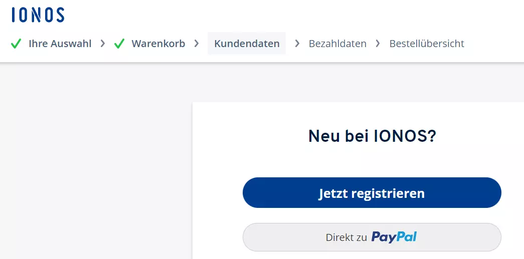 IONOS: Warenkorb-Checkout IONOS: Warenkorb-Checkout