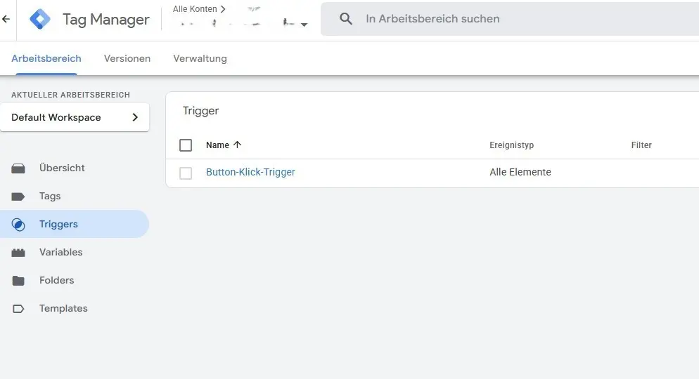 Übersicht der eingerichteten Trigger Bild: Übersicht der eingerichteten Trigger