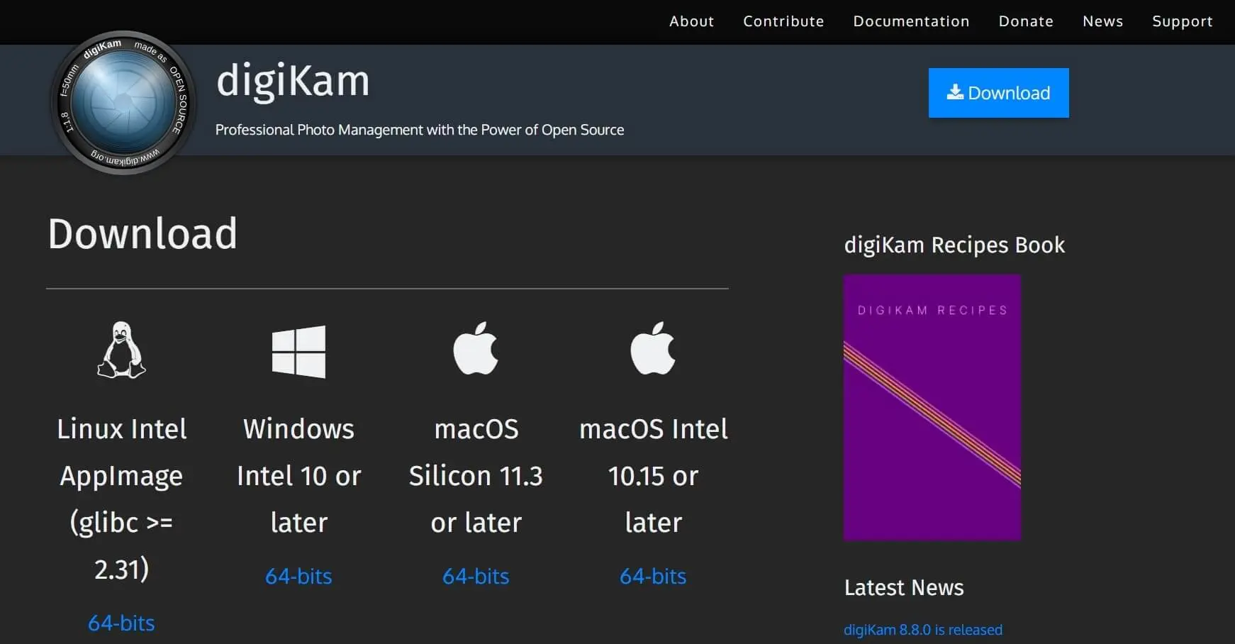 digiKam Website zum Download Bild: digiKam Website zum Download