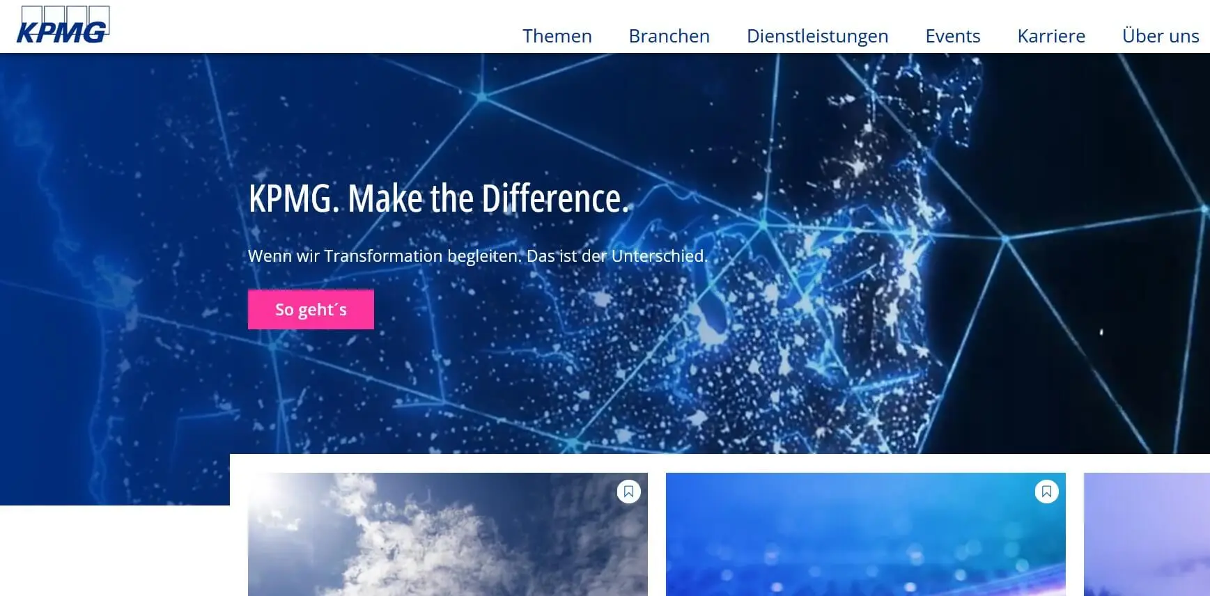Homepage von KPMG Bild: Homepage von KPMG