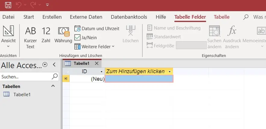 Bild: Screenshot von Access