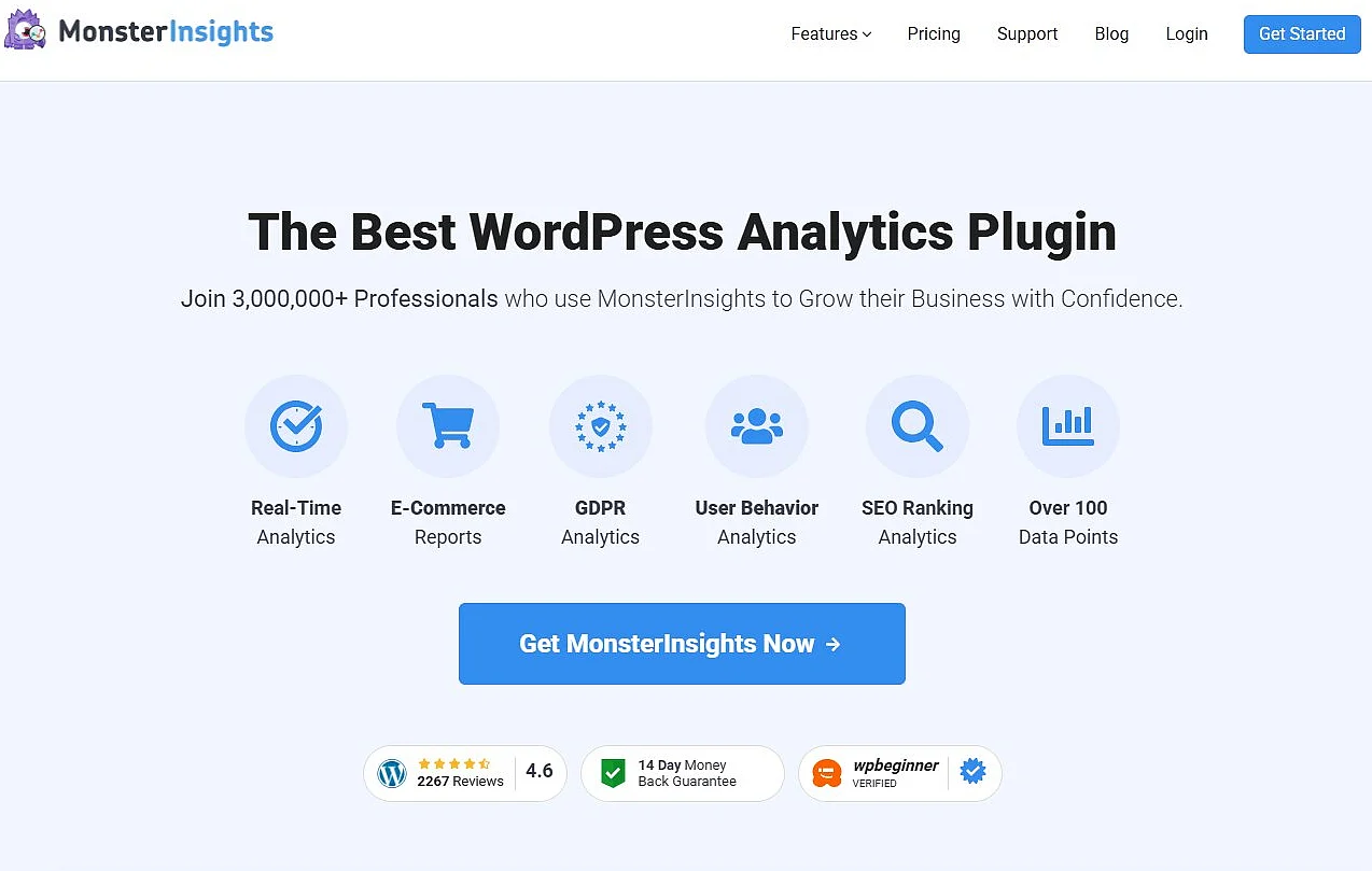 Bild: Website von MonsterInsights
