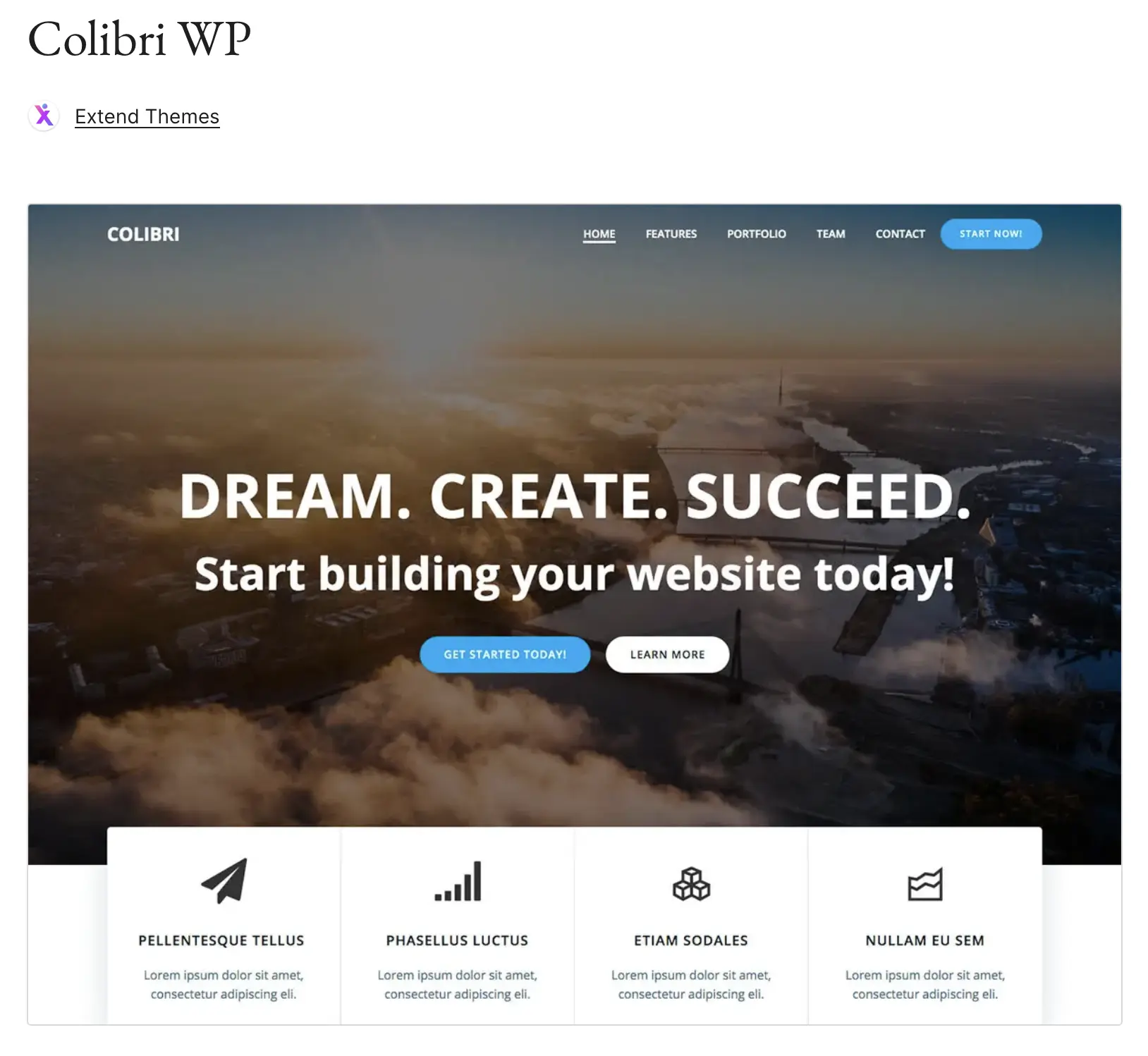 Bild: Vorschau des WordPress-Themes Colibri WP auf WordPress.org