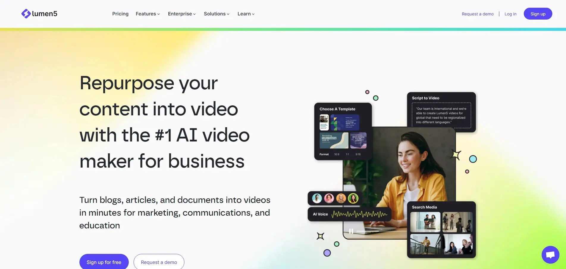 Bild: Screenshot der Lumen5-Website