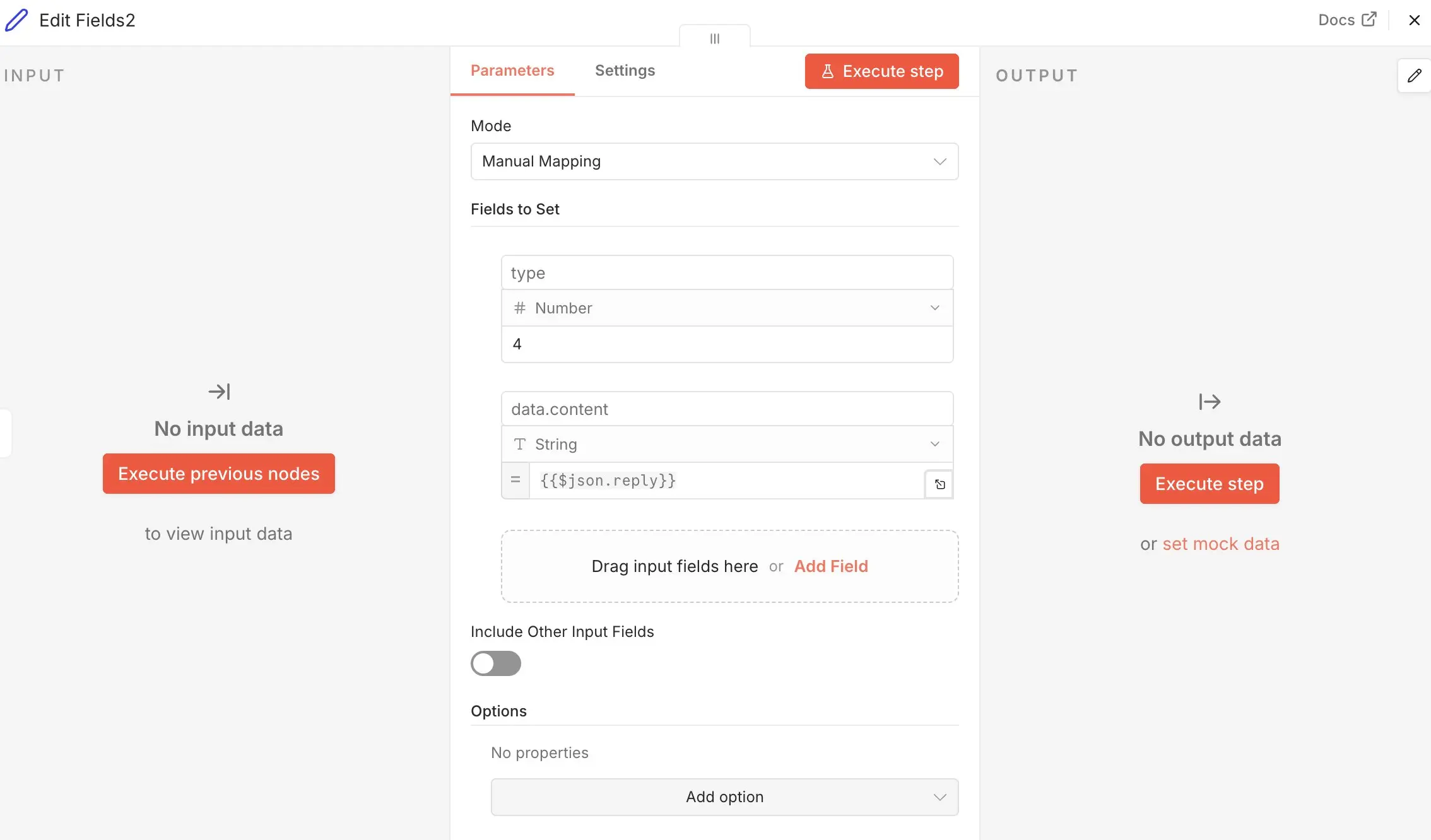 Bild: n8n: Set-Node mit Formatierung