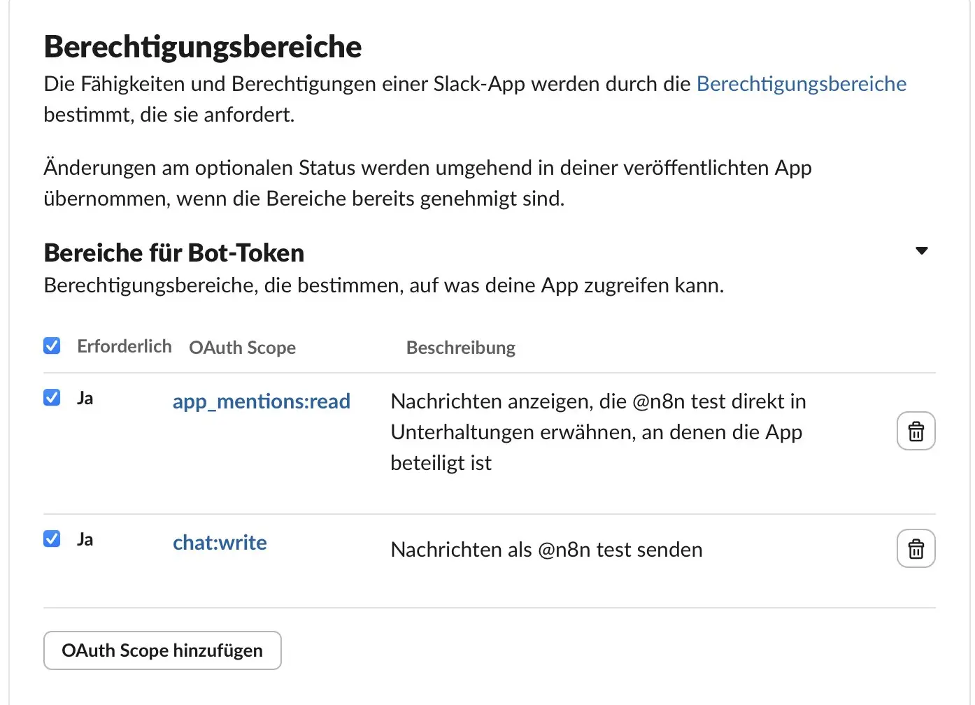 Bild: Slack: Berechtigungen festlegen