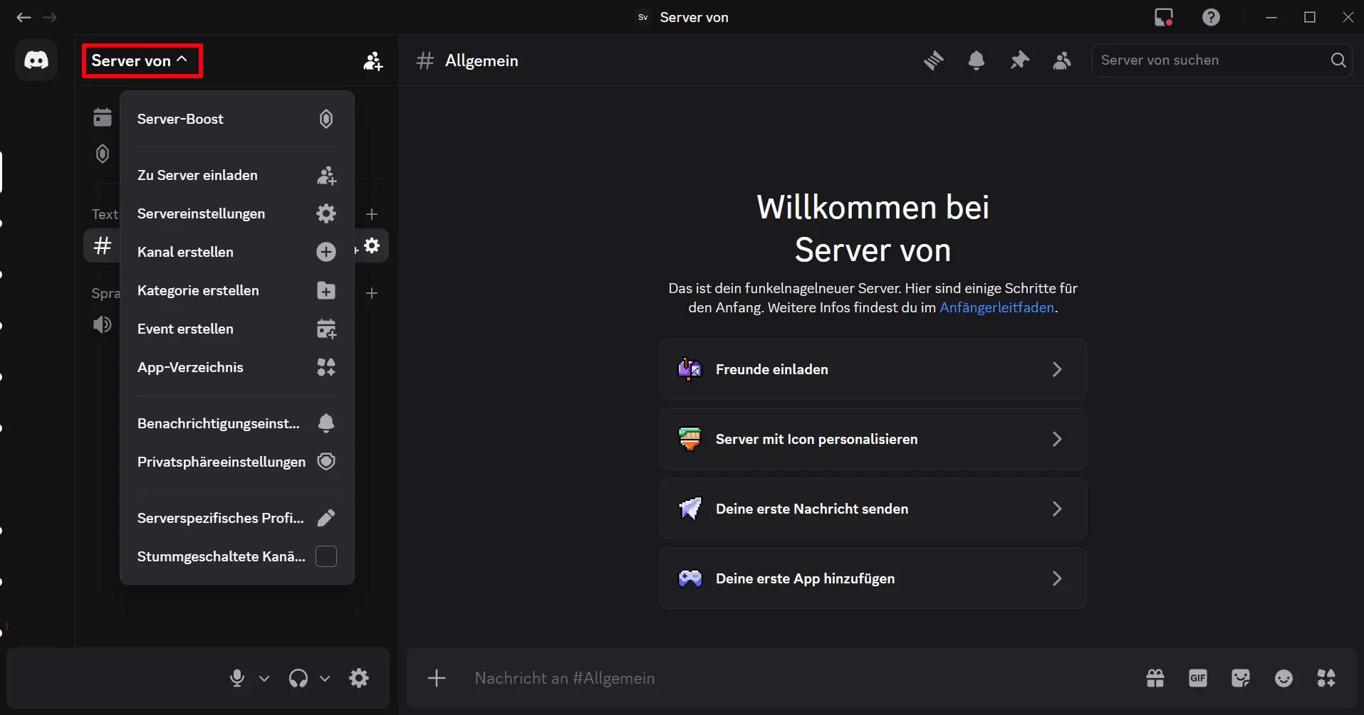 Wenn Sie rechts auf das Server-Profilbild klicken, können Sie weitere Änderungen an Servereinstellungen vornehmen Bild: Wenn Sie rechts auf das Server-Profilbild klicken, können Sie weitere Änderungen an Servereinstellungen vornehmen