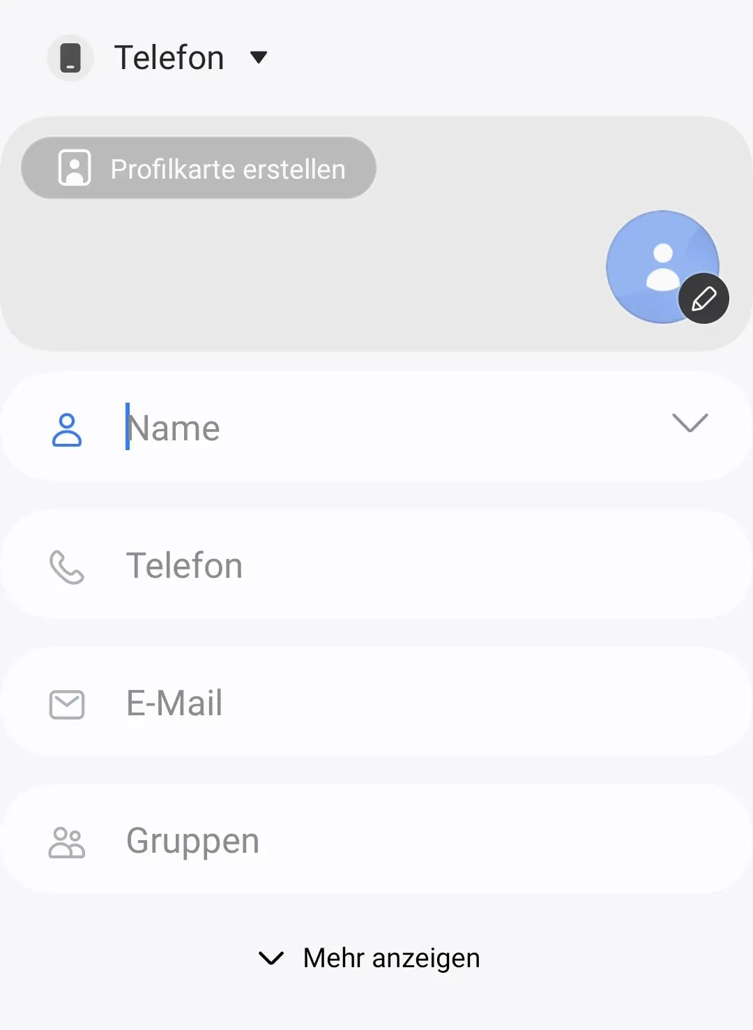 Bild: Die Option „Kontakte erstellen“ in der Telefon-App von Android