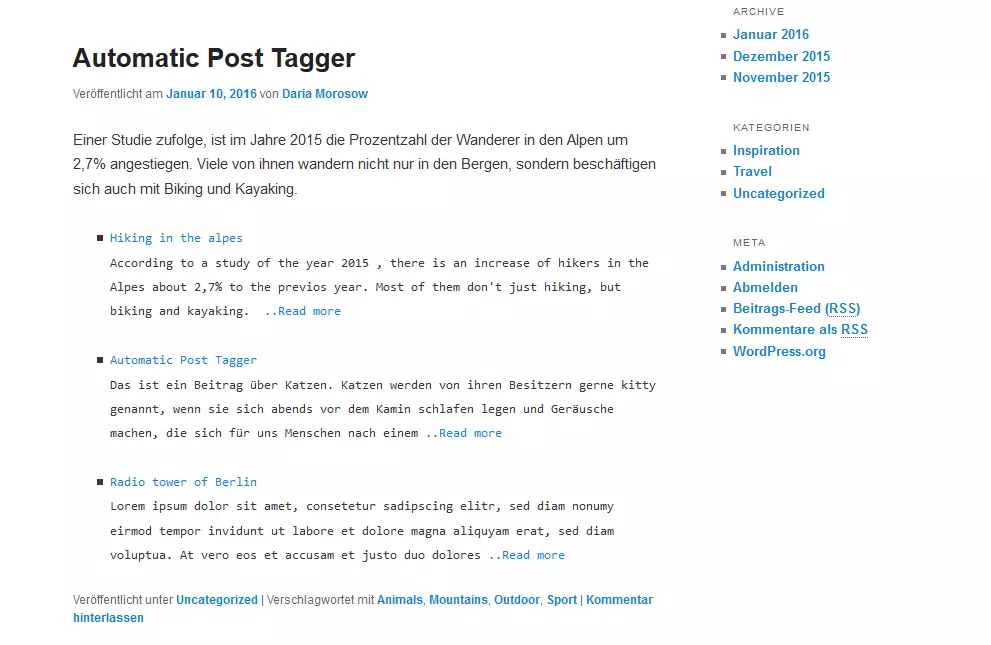 Bild: Latest Posts by Author with content