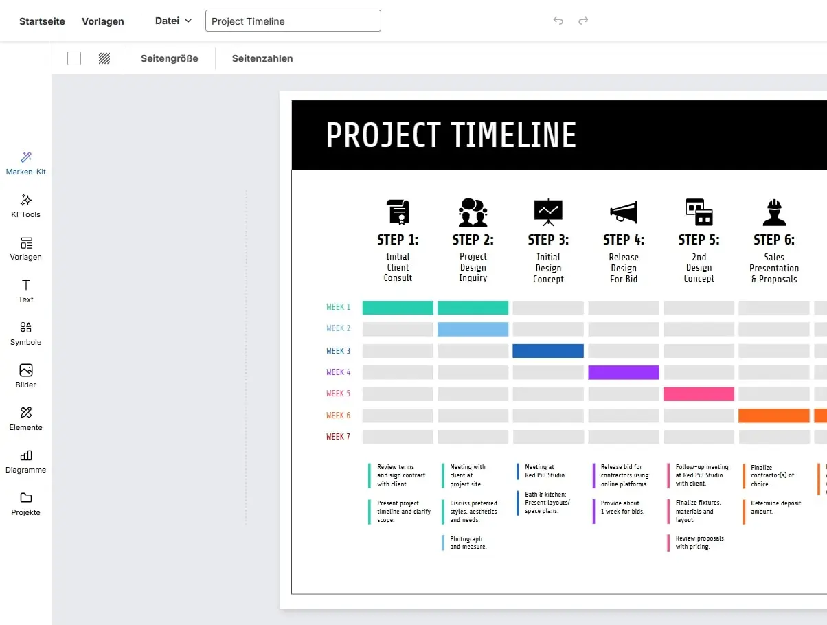 Benutzeroberfläche von Venngage Bild: Benutzeroberfläche von Venngage