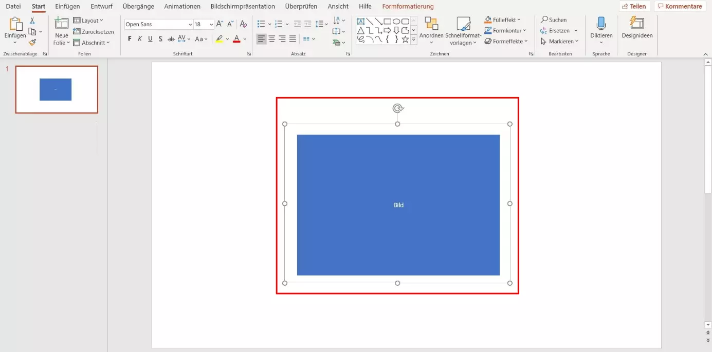 Bild: PowerPoint: Textfeld um Bild einfügen