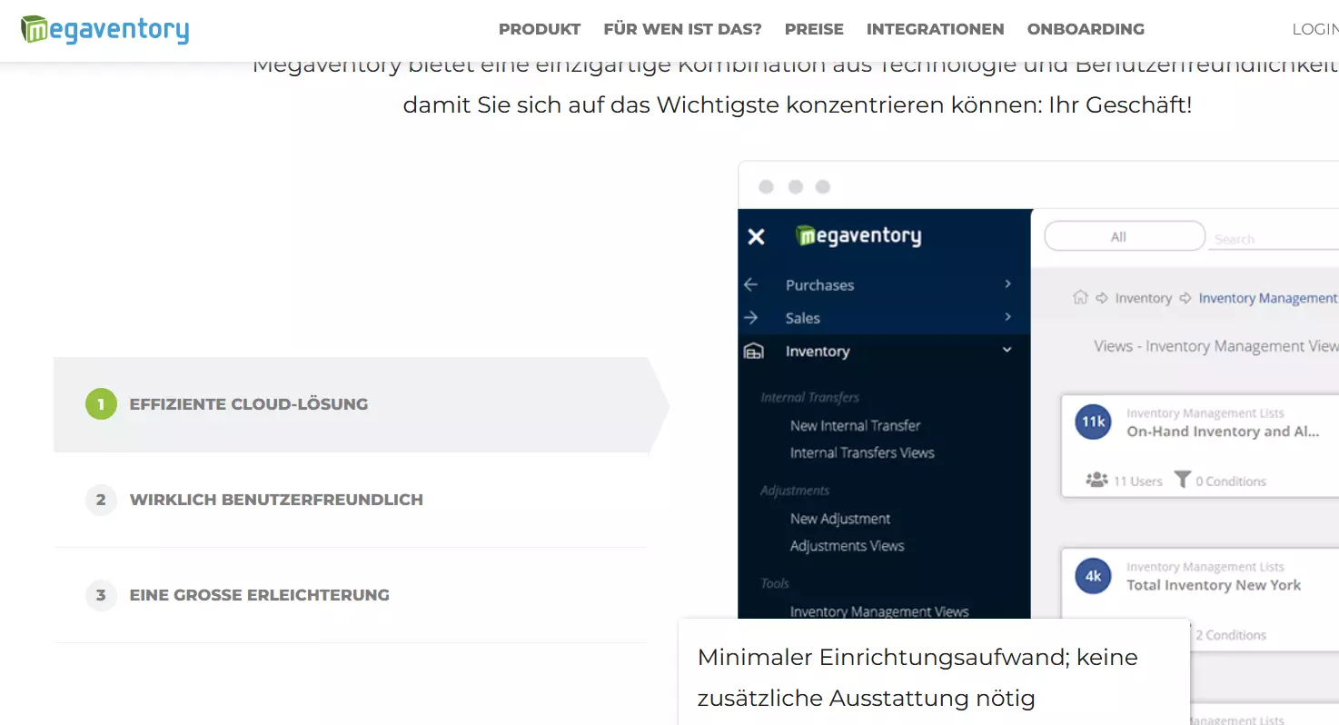Megaventory-Website-Screenshot Bild: Megaventory-Website-Screenshot