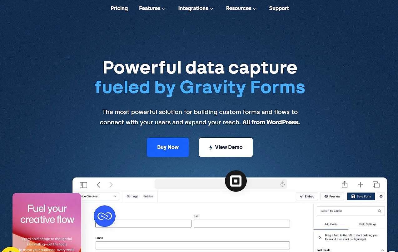 Bild: Website der WordPress-Extension Gravity Forms