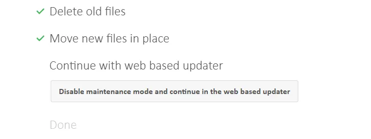 Nextcloud Updater während der Aktualisierung Bild: Nextcloud Updater während der Aktualisierung