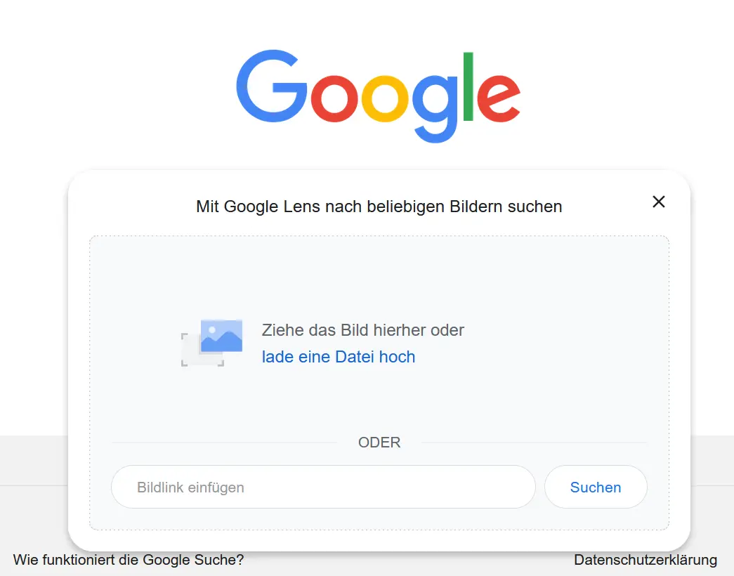 Bild: Alt-Text: Screenshot der Google Lens-Benutzerobfläche