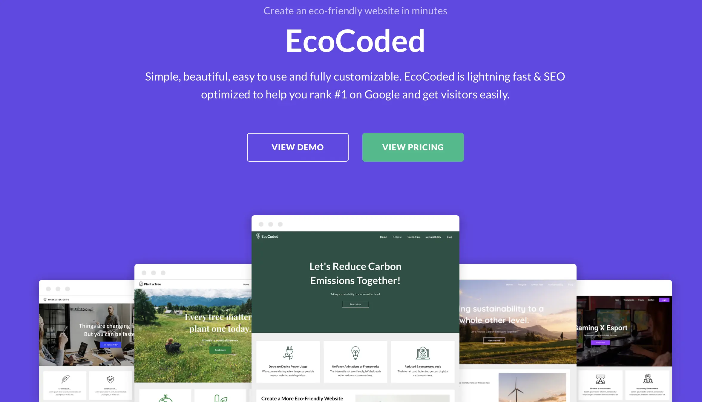 Bild: WordPress-Vorlage Ecocoded von SuperbThemes