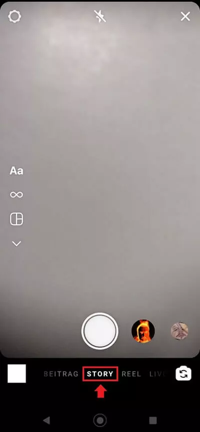 Bild: Instagram-Stories-Funktion in der App