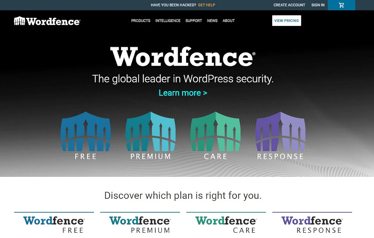 Bild: Screenshot der Website des WordPress-Plugins Wordfence