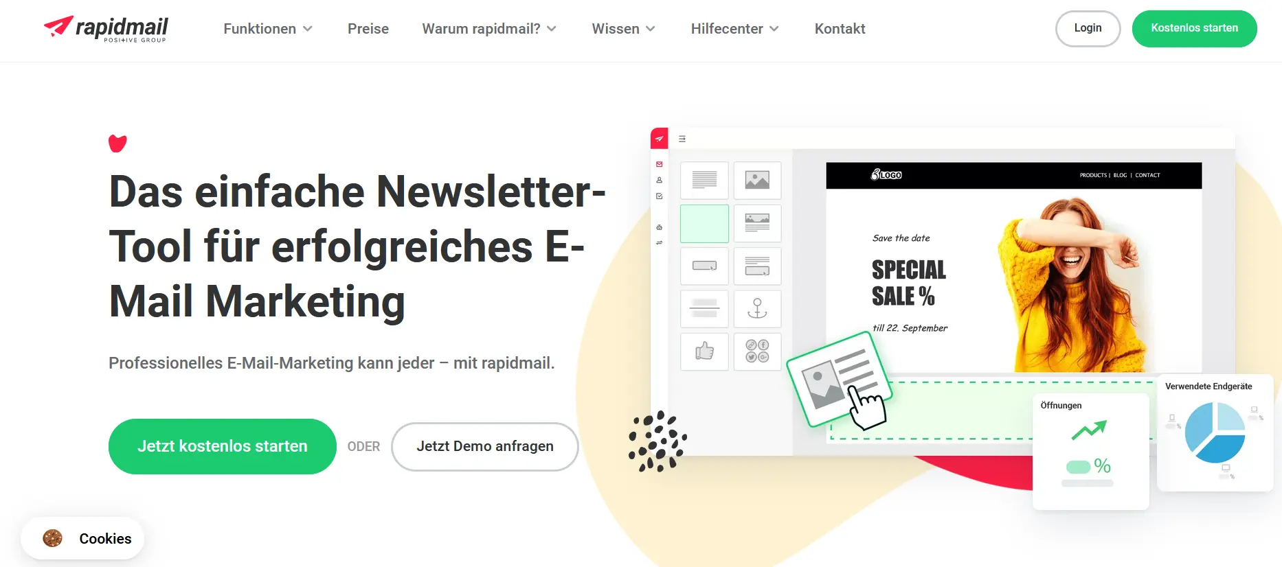 Rapidmail-Homepage Bild: Rapidmail-Homepage