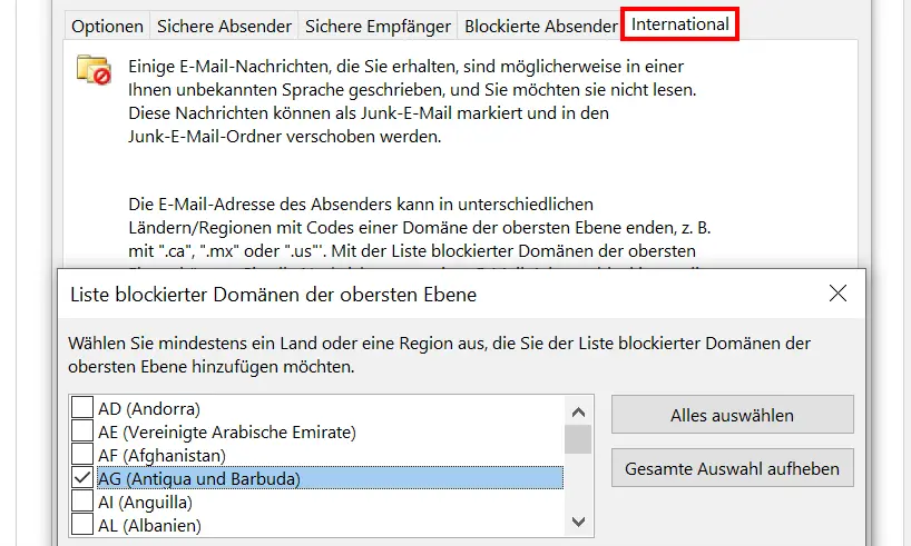 Domains blockieren in Outlook Bild: Domains blockieren in Outlook