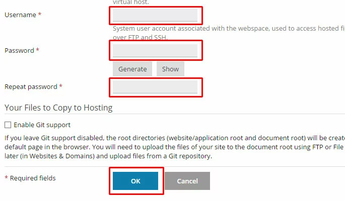 Plesk Virtual Host Username