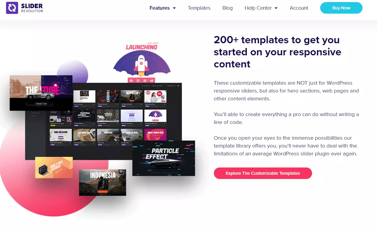 Screenshot des Slider Revolution Slider-Plugins