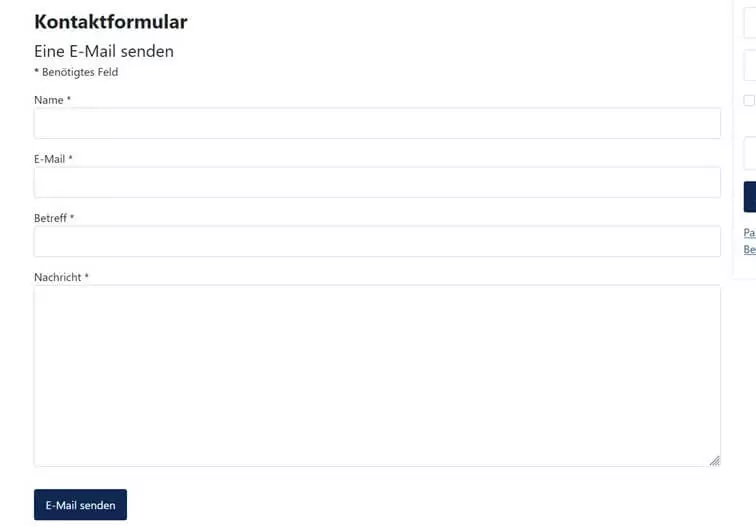 Bild: Via Backend eingebundenes Joomla-Kontaktformular