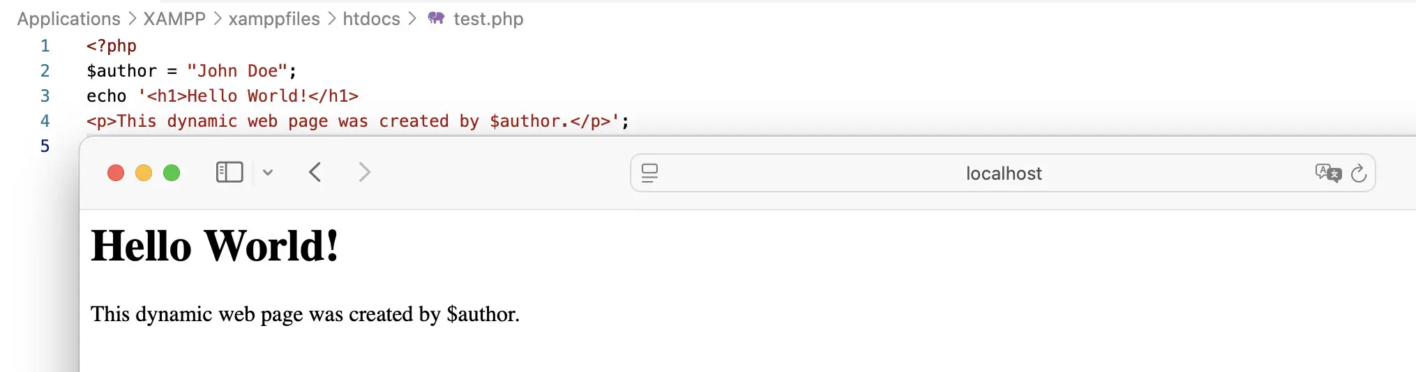 Bild: Reine Textausgabe bei einfachen Anf&uuml;hrungszeichen