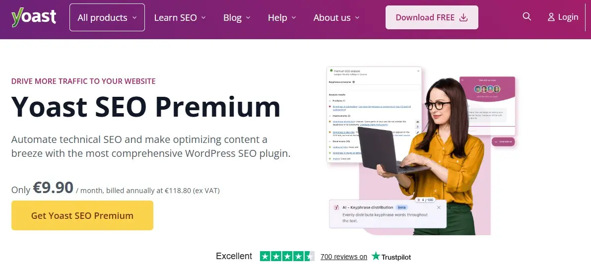 Homepage von Yoast Bild: Homepage von Yoast