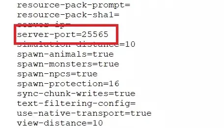 Bild: Minecraft-Server: Ausschnitt der server.properties-Datei