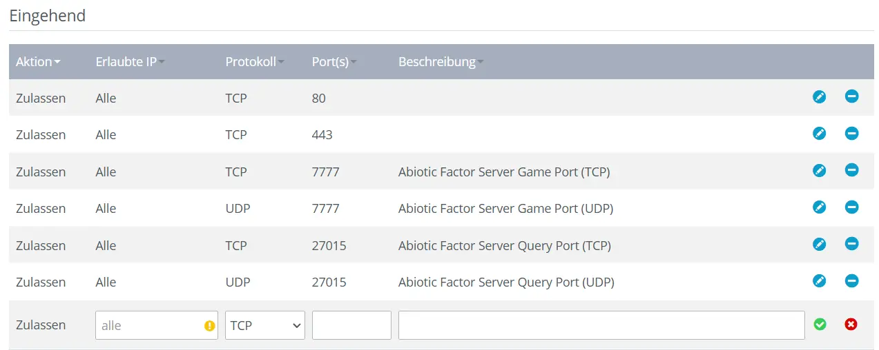 „Abiotic Factor“-Server-Ports freigeben bei IONOS Bild: „Abiotic Factor“-Server-Ports freigeben bei IONOS