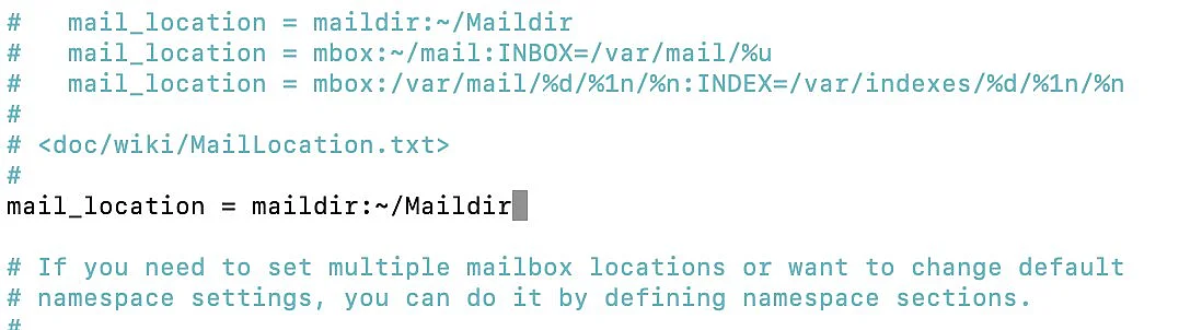 Bild: Anzeige der 10-mail.conf-Datei