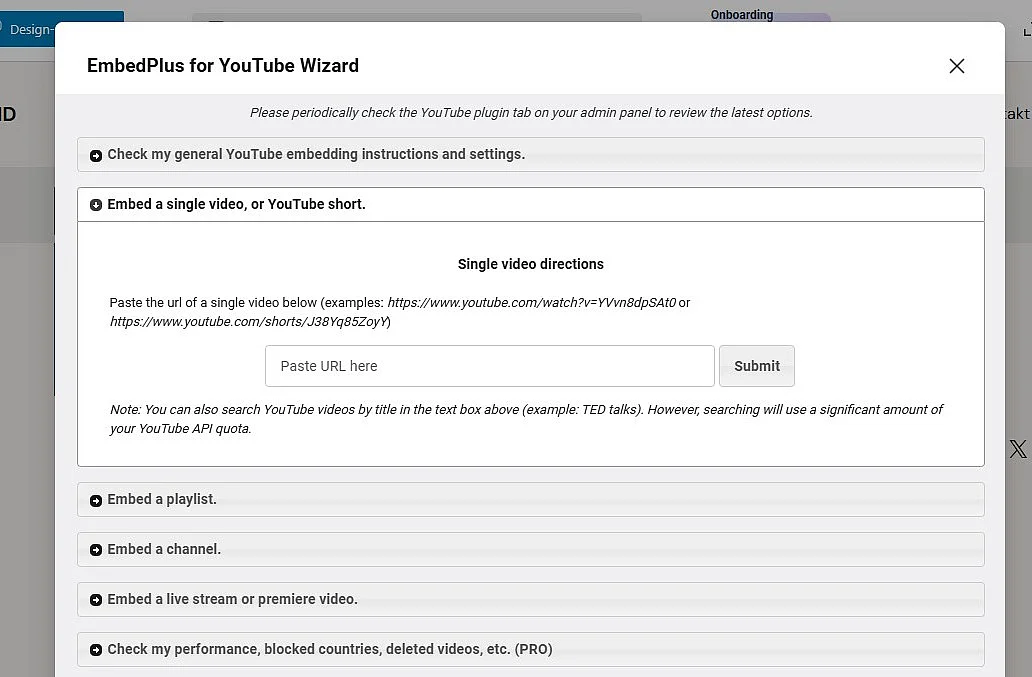 Embed Plus im WordPress-Editor Bild: Embed Plus im WordPress-Editor