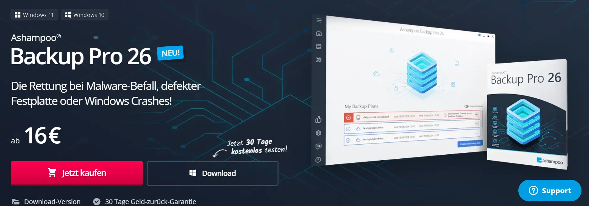 Ashampoo Backup Pro 26 kompatible Cloud-Anbieter Bild: Ashampoo Backup Pro 26 kompatible Cloud-Anbieter