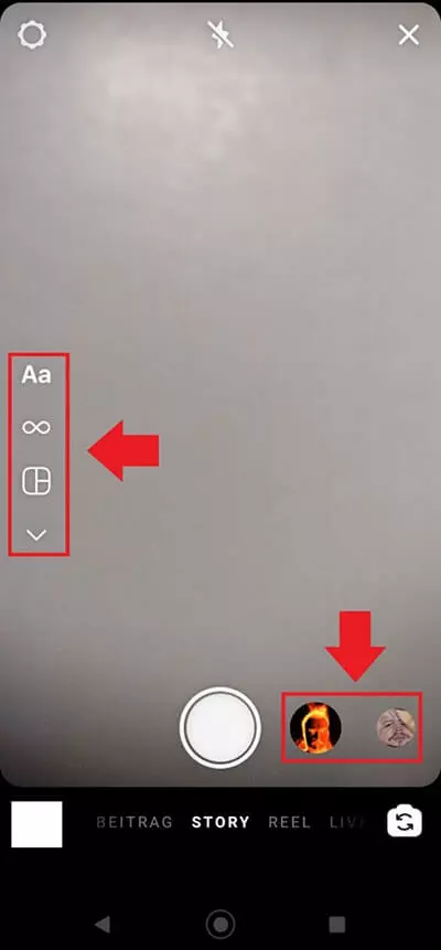Bild: Filteroptionen für Instagram Stories