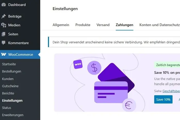 WooCommerce – Allgemeine Einstellungen Bild: WooCommerce – Allgemeine Einstellungen