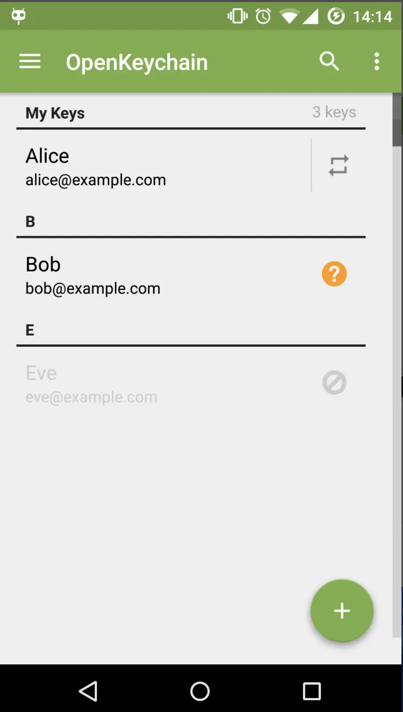Bild: Screenshot der Android-App Easy PGP
