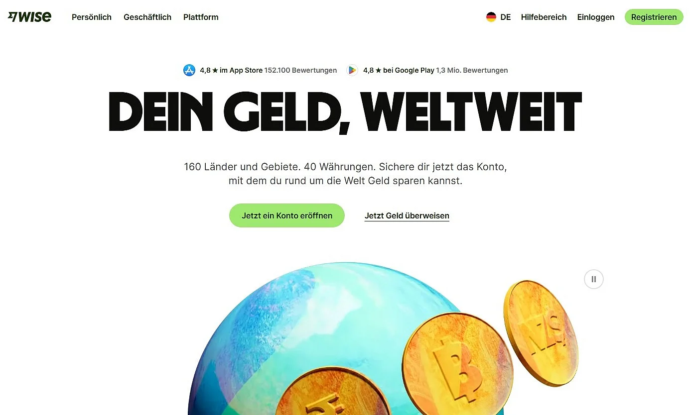 Bild: Startseite von Wise