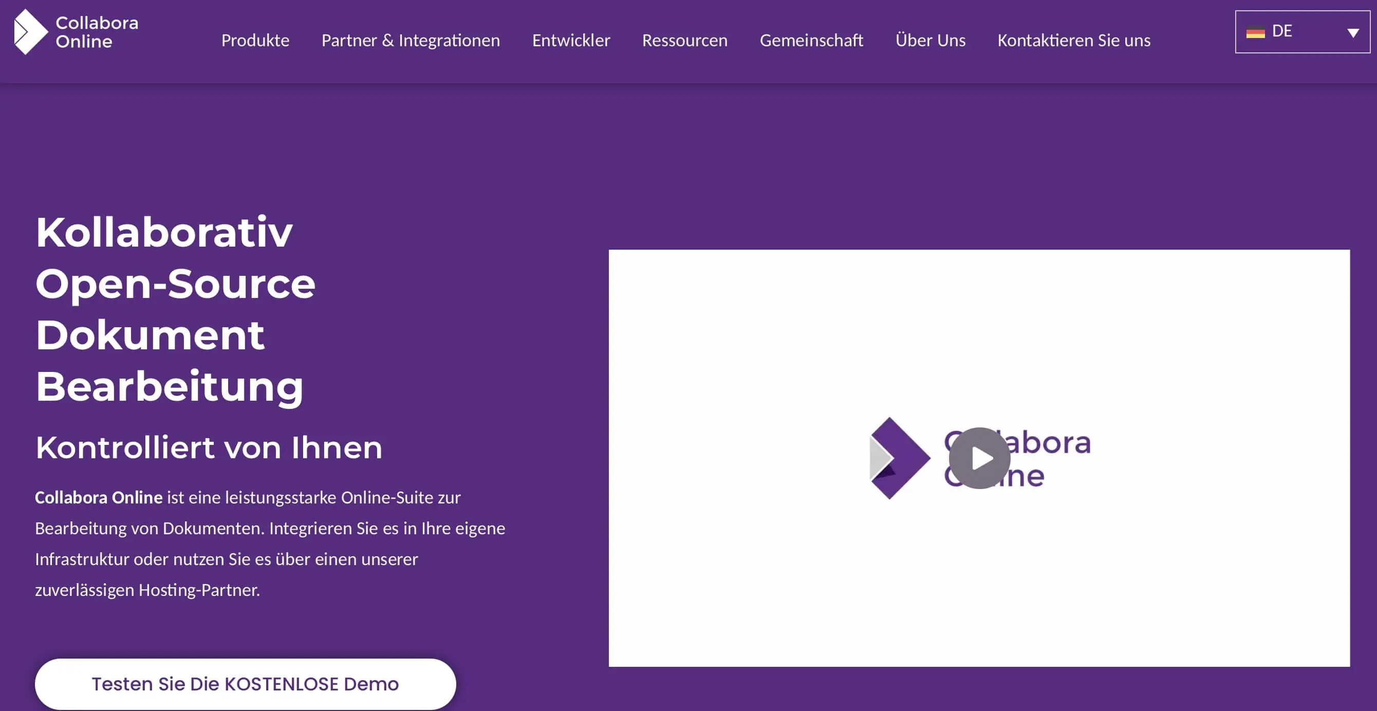 Screenshot von der Collabora-Website Bild: Screenshot von der Collabora-Website