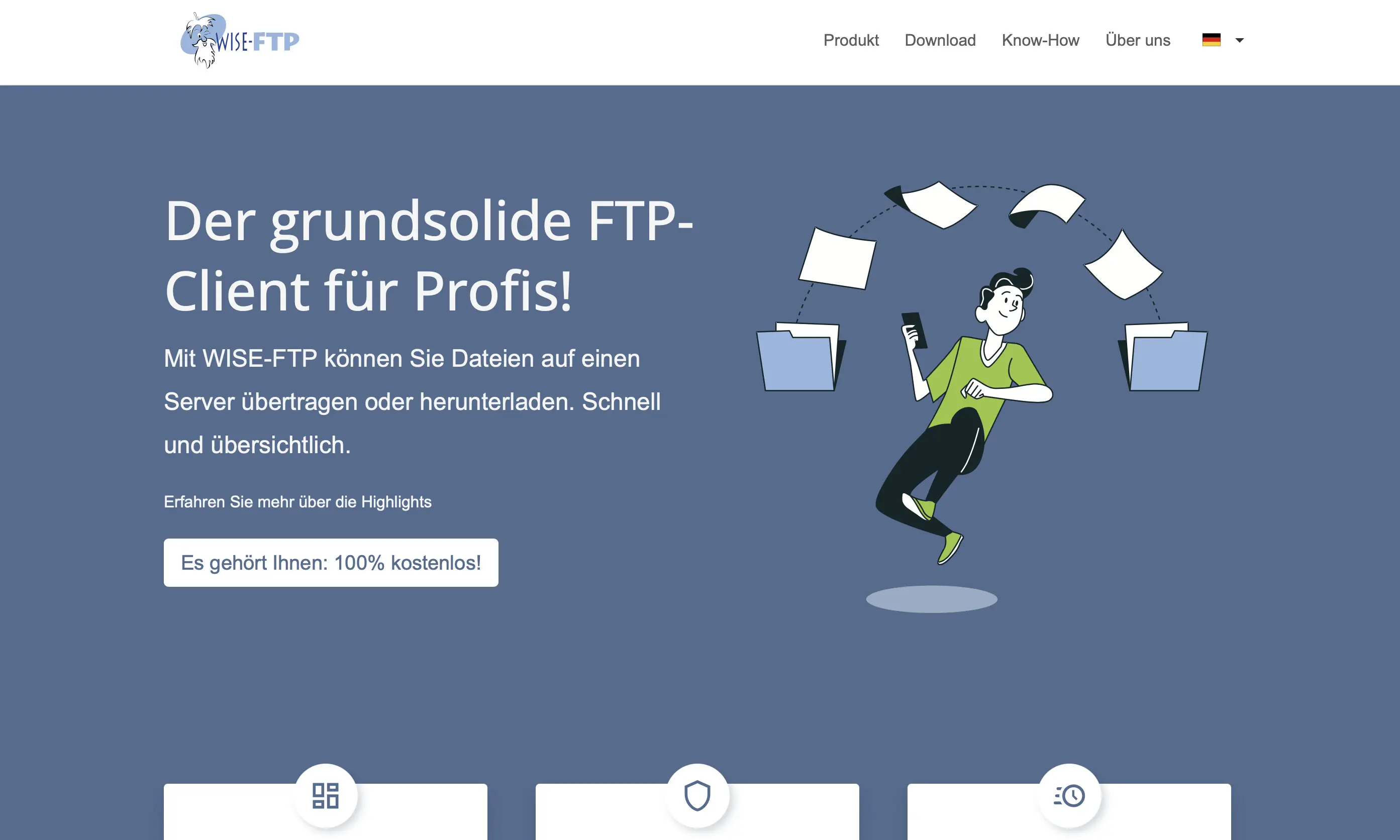 Bild: Screenshot der Website von WISE-FTP