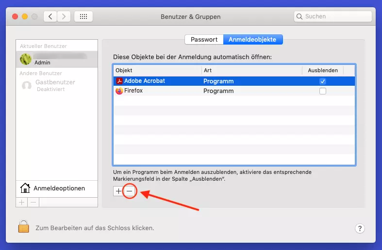 Mac schneller machen: Anmeldeobjekte entfernen 