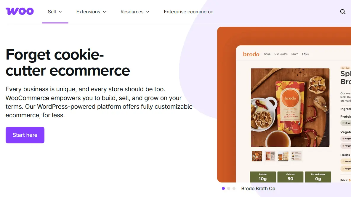 Screenshot von der WooCommerce-Website Bild: Screenshot von der WooCommerce-Website
